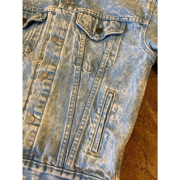 Vintage Distressed Levi’s Acid Wash Denim Jacket L - Picture 9 of 11